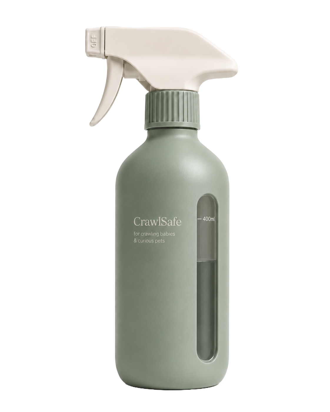 CrawlSafe reusable bottle with viewing window